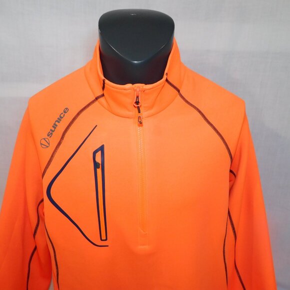 Sunice Men's L Allendale 2.0 Water Repellant Golf Pullover Orange / Dragon Fire - Picture 5 of 12